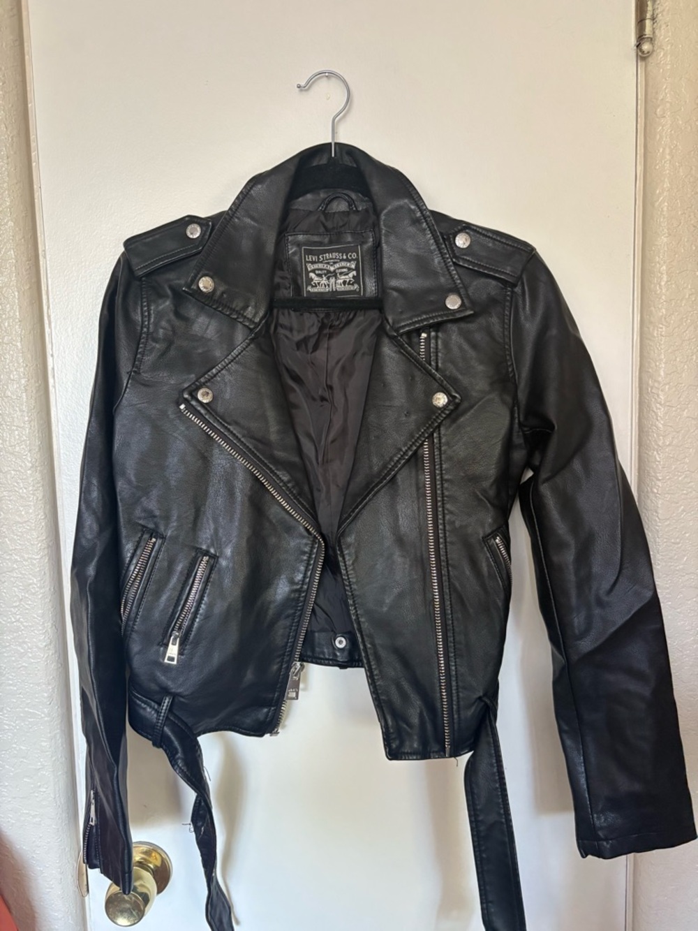 Levi’s Faux Leather Motorcycle Jacket Women’s Small